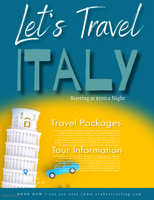Travel Italy Bus Tour Poster Templat Postermywall