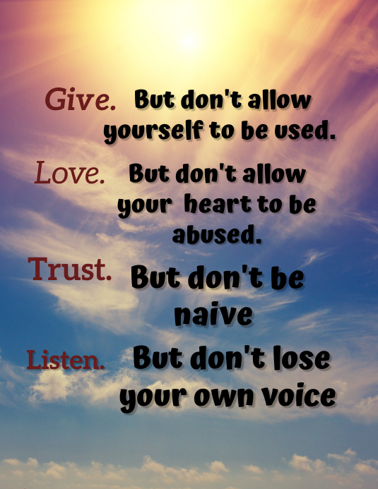 Trust Quotes Love Listen Give Template Postermywall