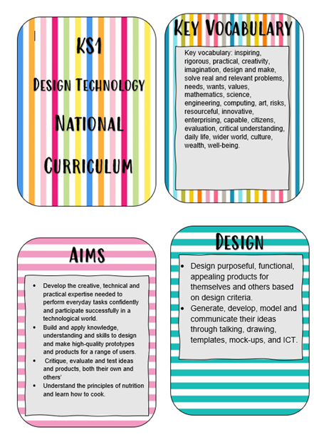 Ks1 Design Technology National Curriculum Flashcards Teaching Resources