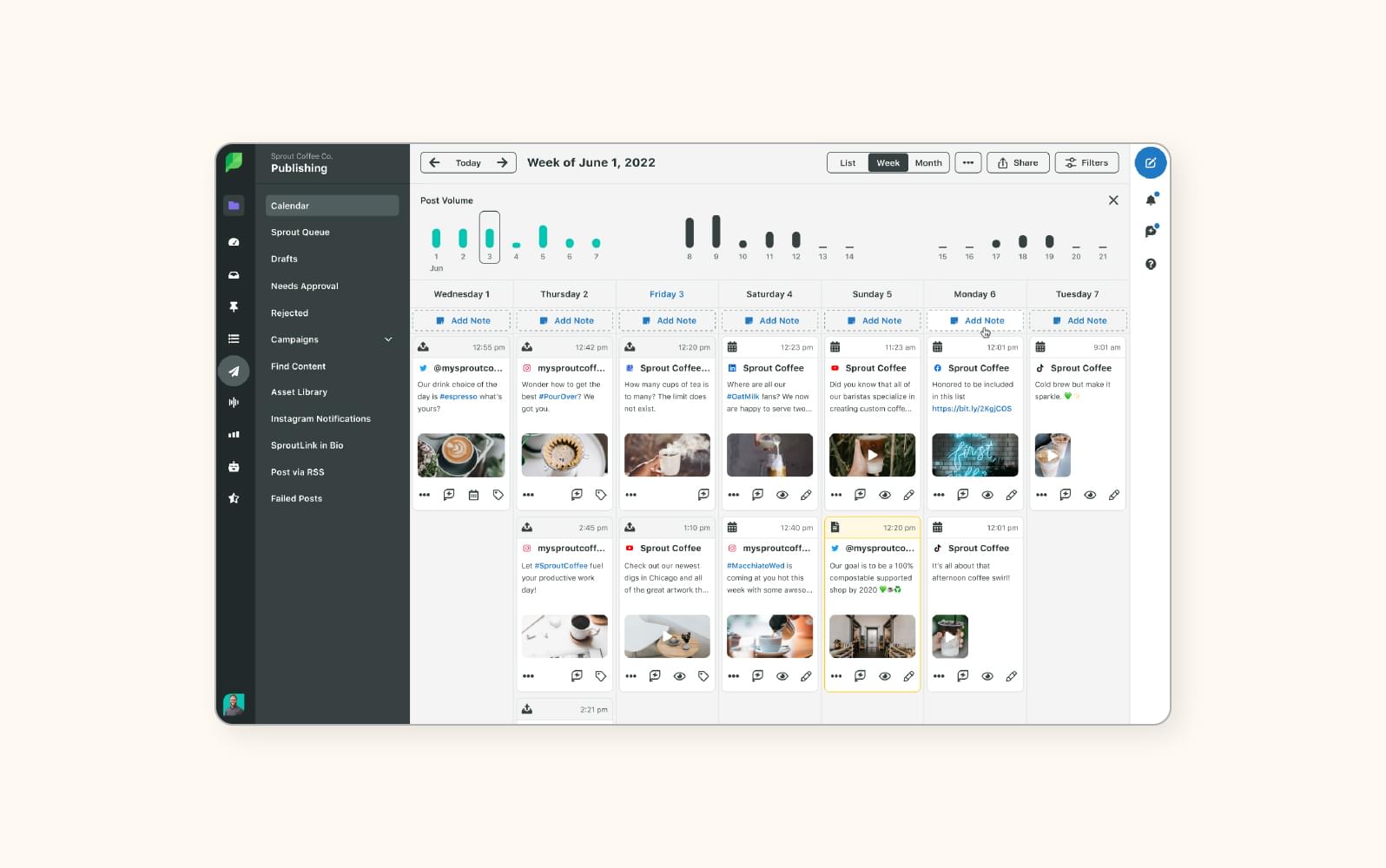 A screenshot shares the social media customer service software of Sprout Social.