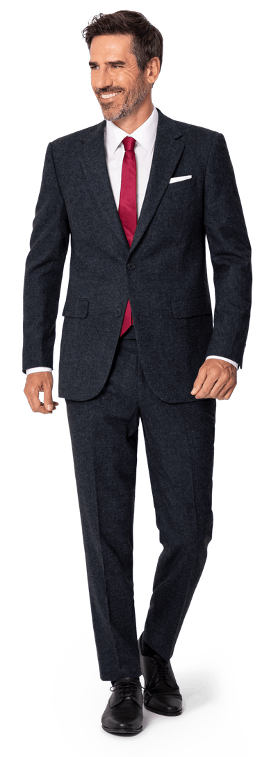 Traje Hombre Azul Rustic De Tweed Solapa Ancha Hockerty
