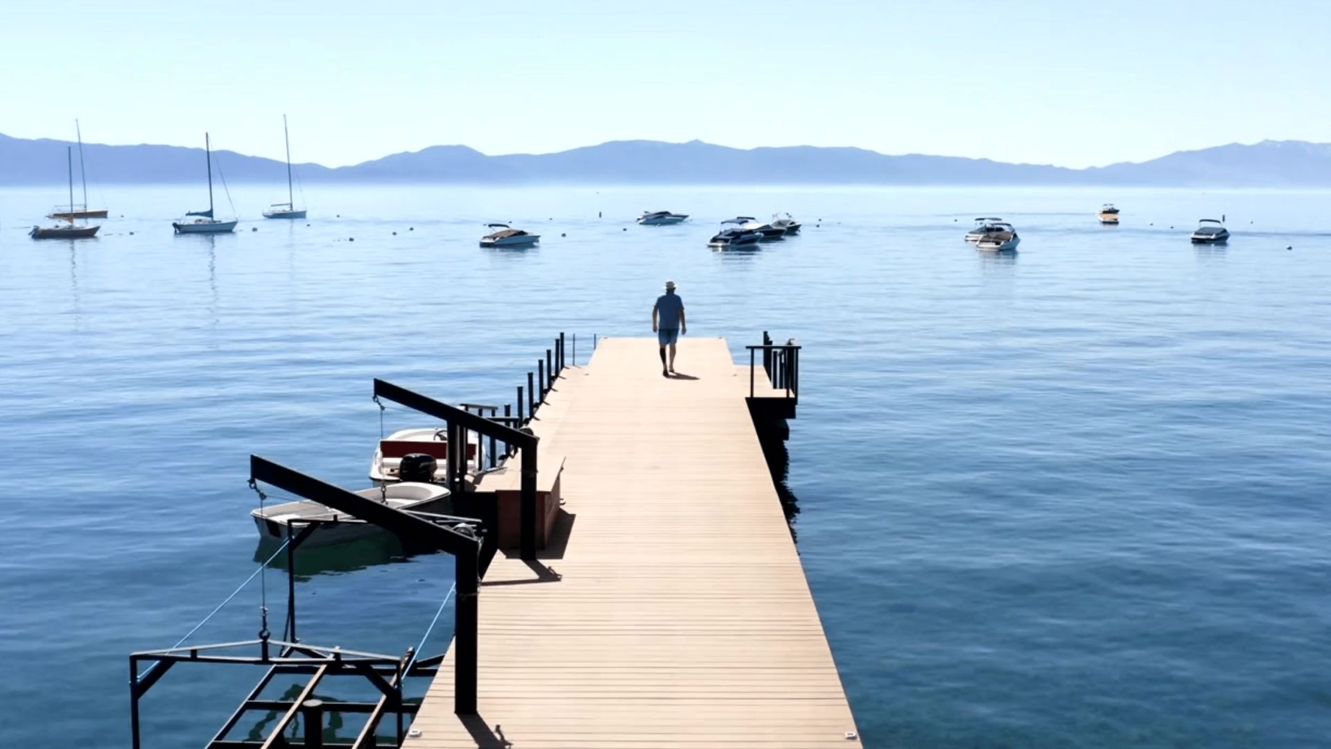 A Person Walking On A Dock