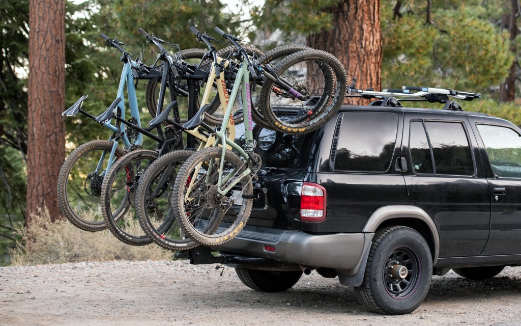 bike rack - vertical hitch racks are relatively easy to load and can carry up to...