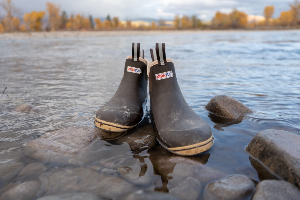 rain boots - the xtratuf ankle deck boots were uncomfortably flexible, making us...