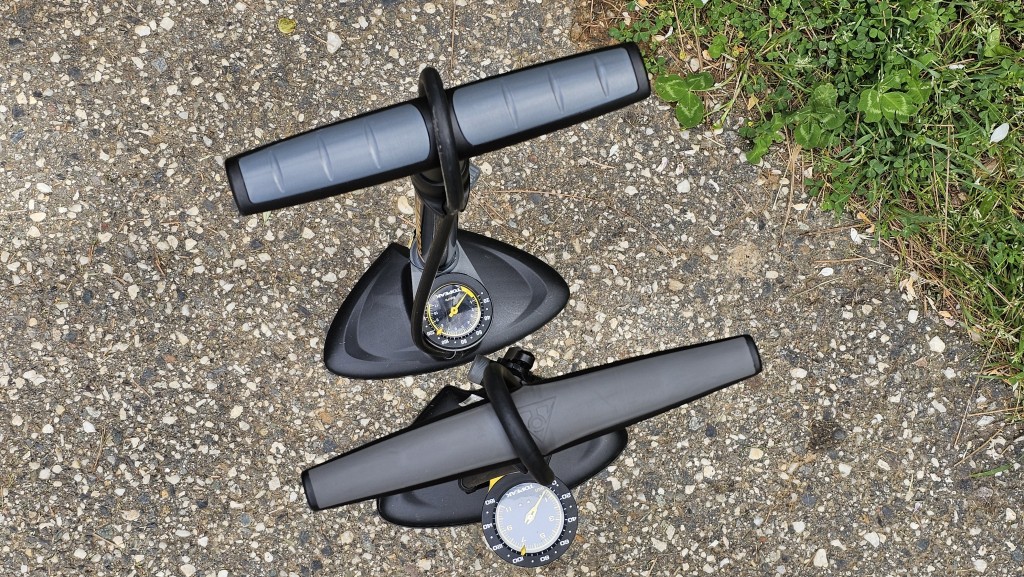 bike pump - the pumps with soft rubbery handles that had a flatter surface to...
