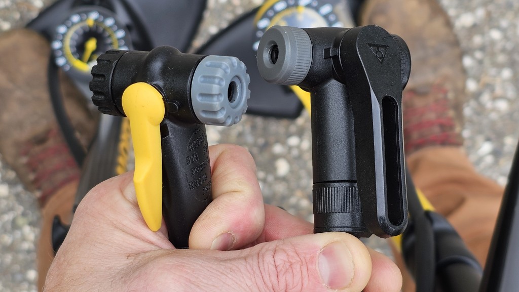 bike pump - comparing the &quot;t&quot; type dual valve heads on the topeak pumps. the...