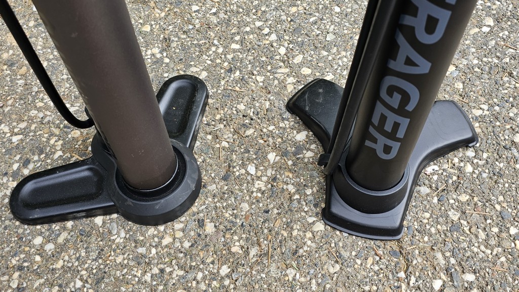 bike pump - the blackburn chamber tubeless (on the left) had a more rounded...