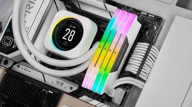VENGEANCE RGB DDR5 in White installed on motherboard