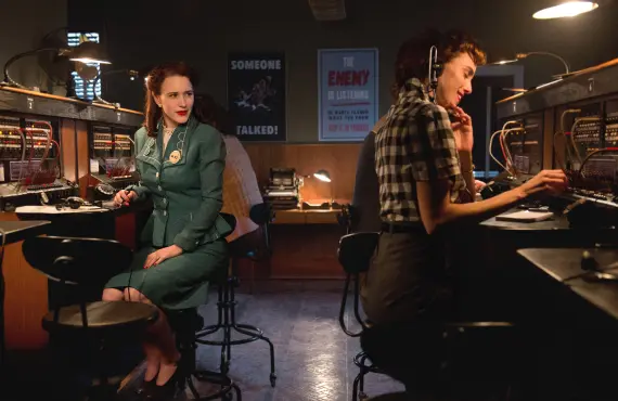 Rachel Brosnahan and Carole Weyers in iManhattan/i (WGN America)