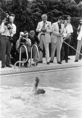 President Ford Swims in the New White House Pool