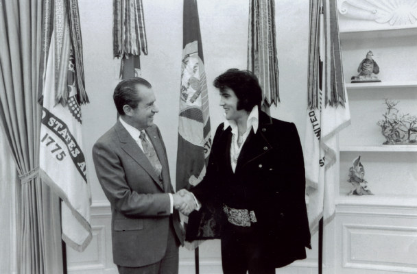 President Nixon with Elvis in the Oval Office