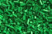 Large pile of green lego bricks