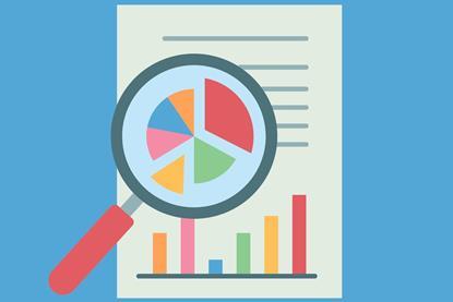 Illustration of a magnifying hovering over a report