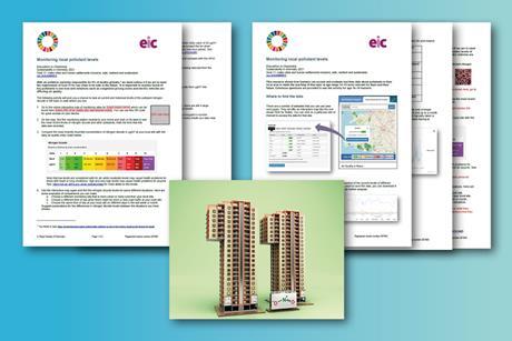 An image showing the pages available in the downloads with two flats in the shape of an 11 in the foreground. 