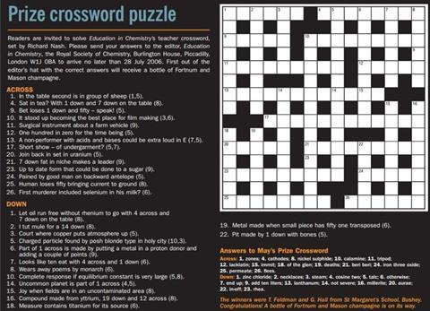 Prize Crossword News Rsc Education