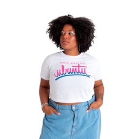 BLUSA CROPPED UBUNTU PRIDE BI PERMITA QUE EU FALE BRANCO