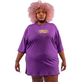 CAMISETA ESSENCIAL O AMOR É O SEGREDO DE TUDO PLUS SIZE ROXO