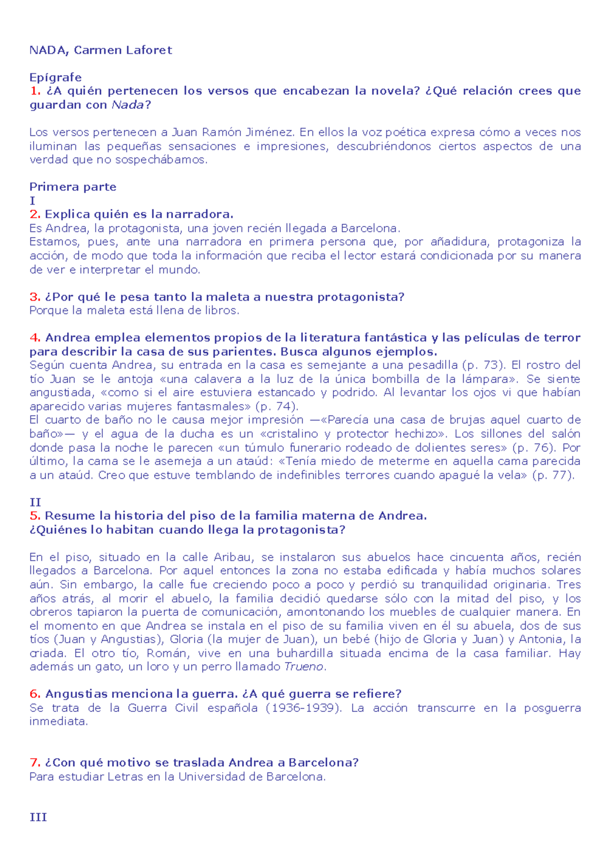 Solucionario Guia De Lectura Nada Carmen Laforet Nada Carmen Laforet Epigrafe A Quien Studocu