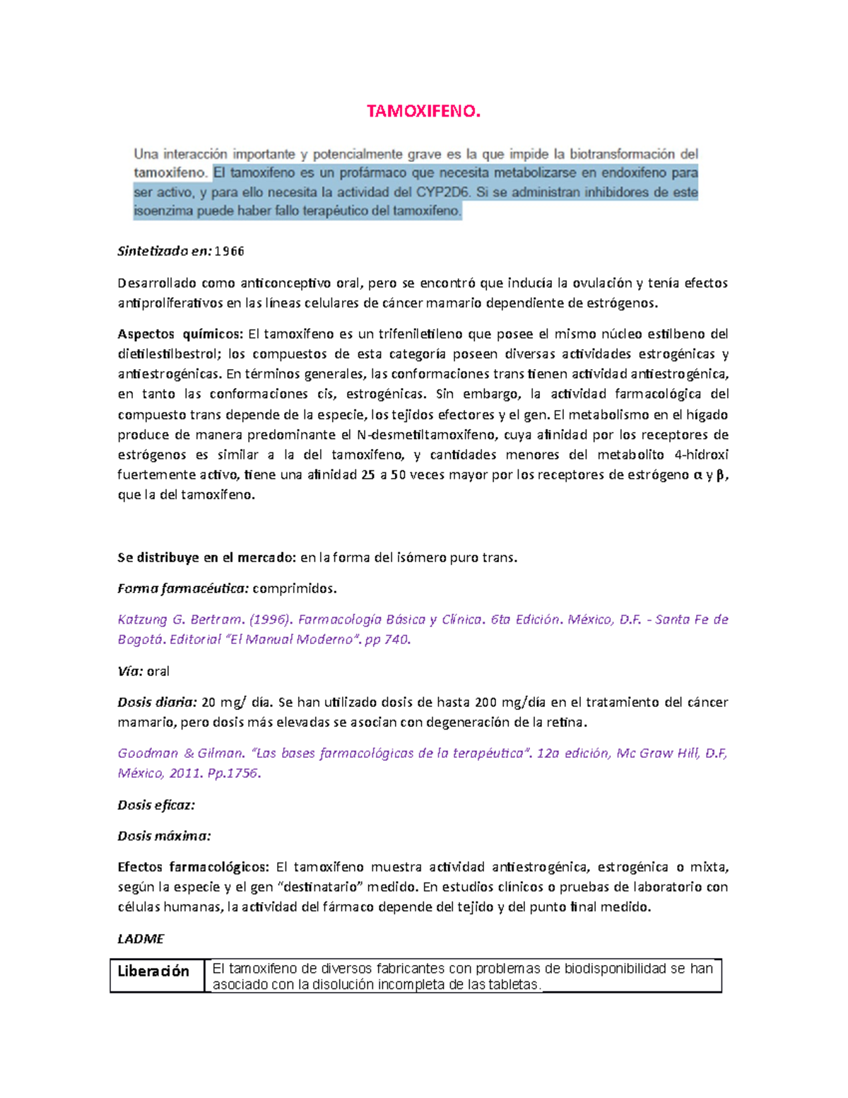 Tamoxifeno Apuntes Tamoxifeno Sinteizado En 1966 Desarrollado Como Aniconcepivo Oral Pero Se Studocu