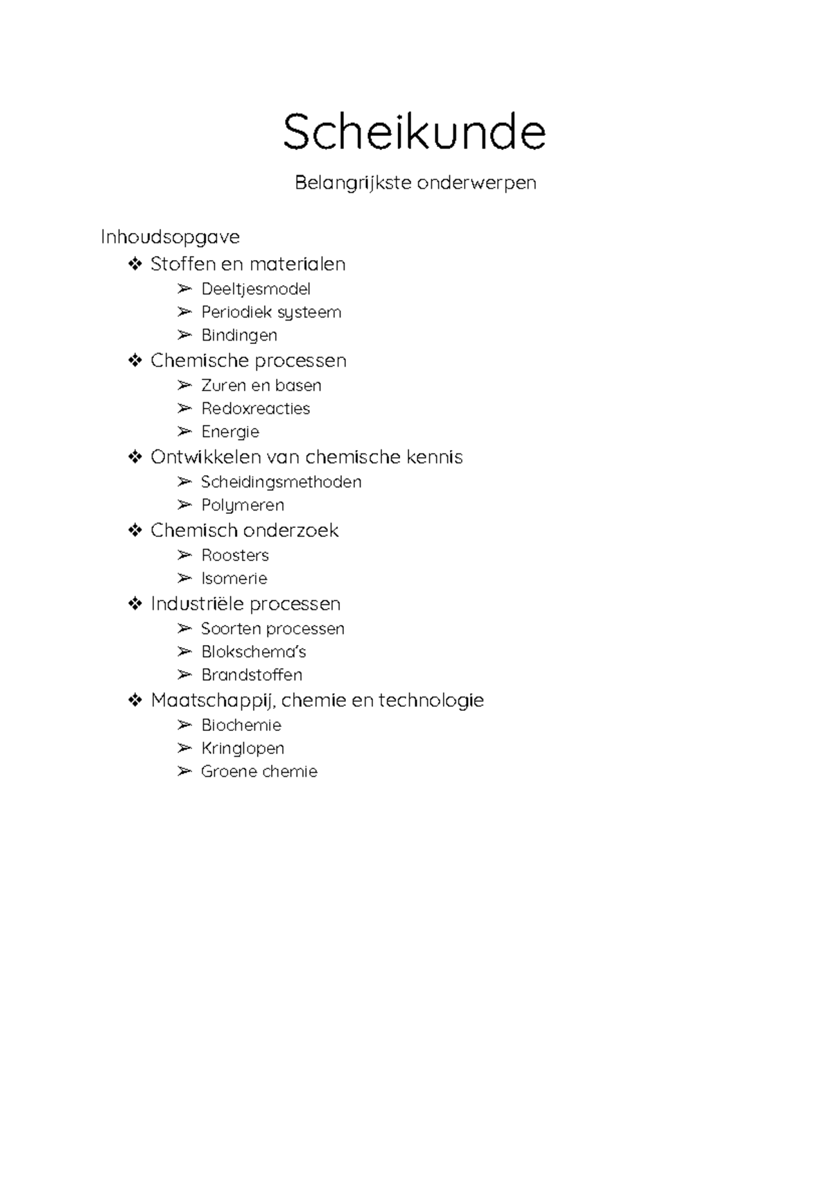 Samenvatting Examenstof Scheikunde Scheikunde Belangrijkste Onderwerpen Inhoudsopgave Stoffen Studeersnel