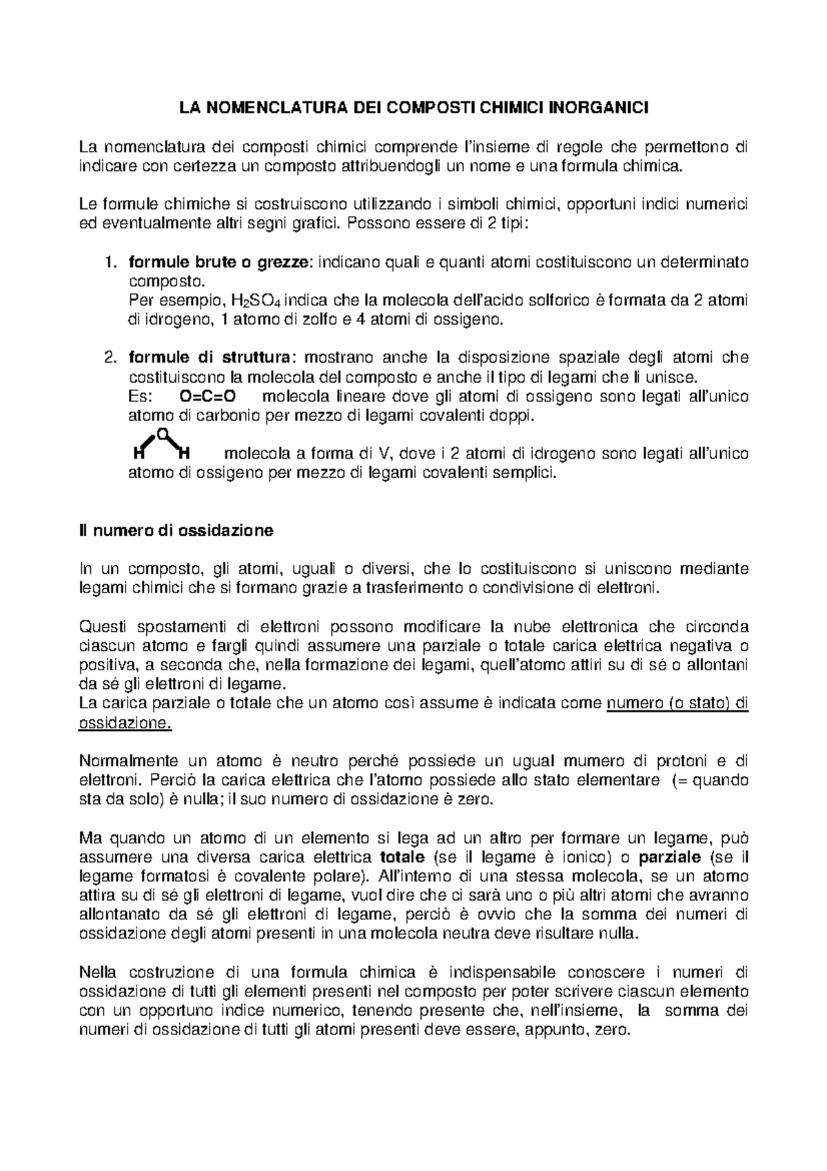 La Nomenclatura Dei Composti Chimici Inorganici La Nomenclatura Dei Composti Chimici Inorganici La Studocu