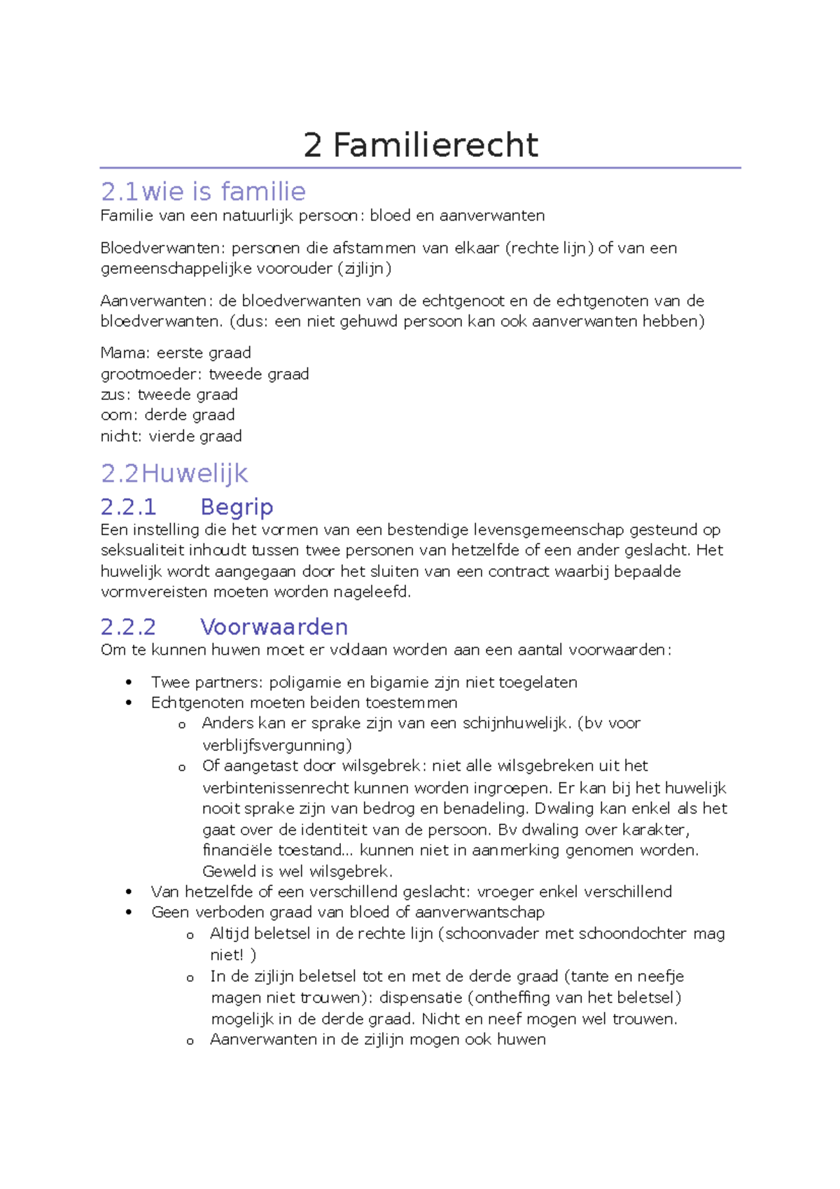 Familierecht Dus Een Niet Gehuwd Persoon Kan Ook Aanverwanten Hebben Mama Eerste Graad Studocu