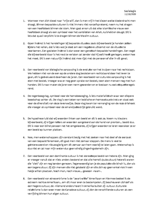Opdracht Module 2 Sociologie Sociologie 11 10 Wanneer Men Zich Kleed Naar Vrije Wil Dan Is Men Studocu