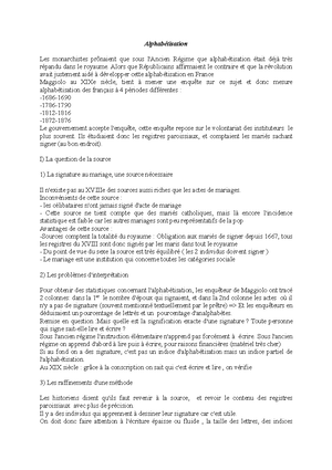 Alphabetisation Notes 1er Semestre Cours Histoire Alphabetisation Les Monarchistes Pronaient Que Studocu