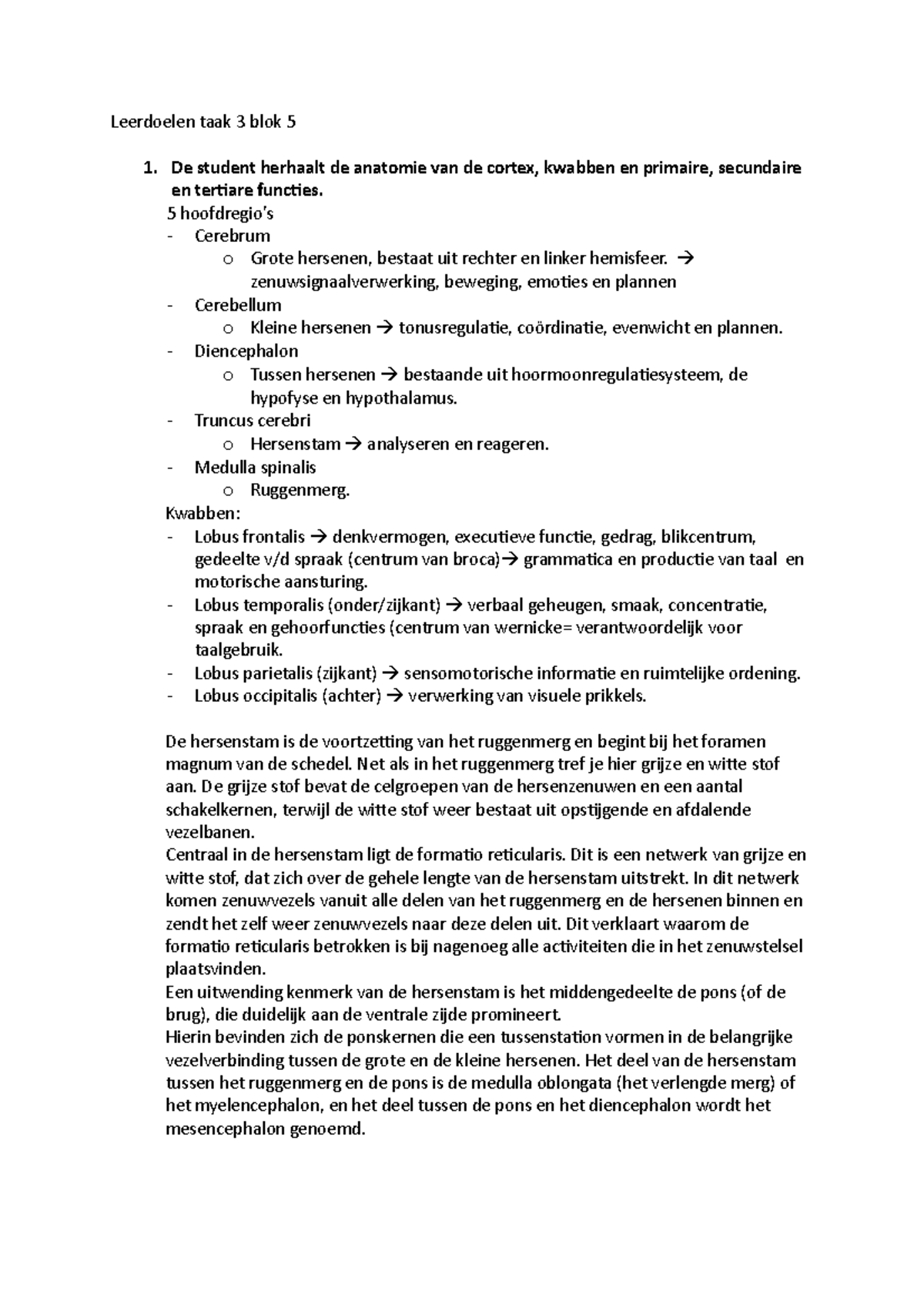Taak 3 Blok 5 Uitwerkingen Van Taak 3 Blok 5 Leerdoelen Taak 3 Blok 5 1 De Student Herhaalt De Studeersnel