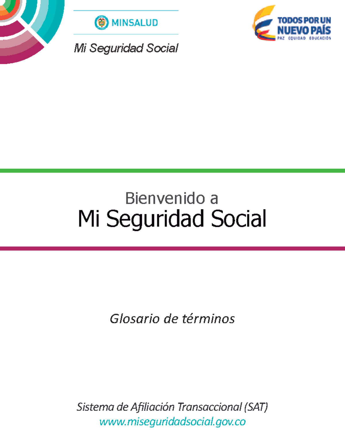 Glosario Terminos Mi Seguridad Social Bienvenido A Mi Seguridad So Cial Sistema De Afiliacion Studocu