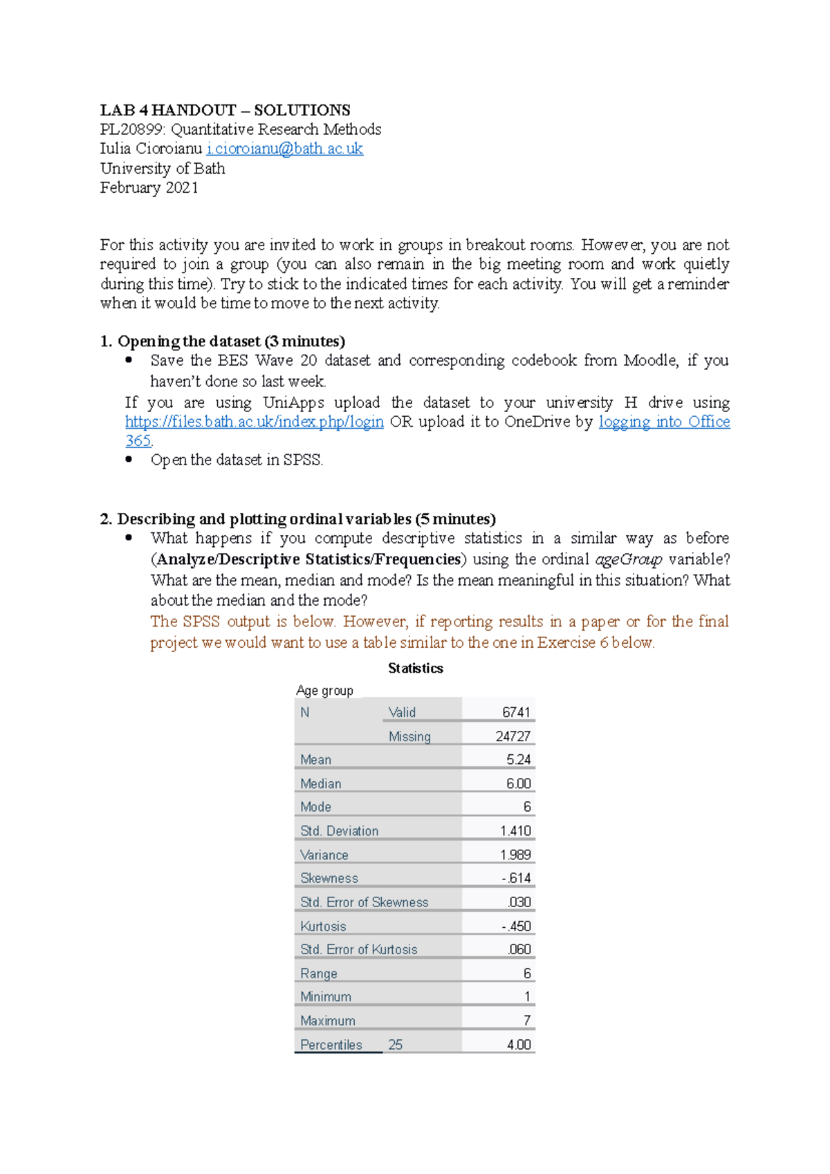 Lab 4 Handout 2021 Solutions Lab 4 Handout Solutions Pl20899 Quantitative Research Methods Iulia Studocu