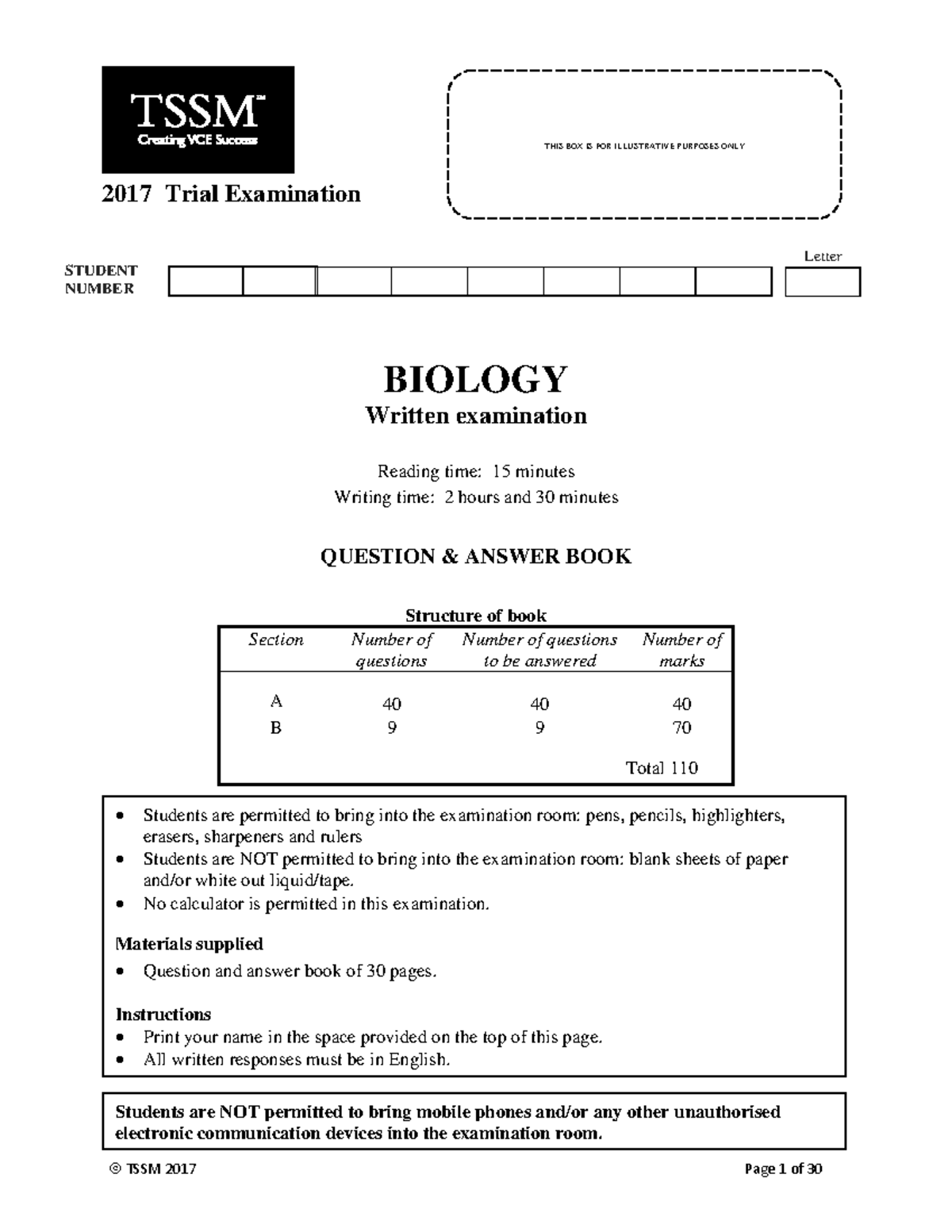 Sample Practice Exam 2017 2017 Trial Examination Letter Student Number This Box Is For Studocu
