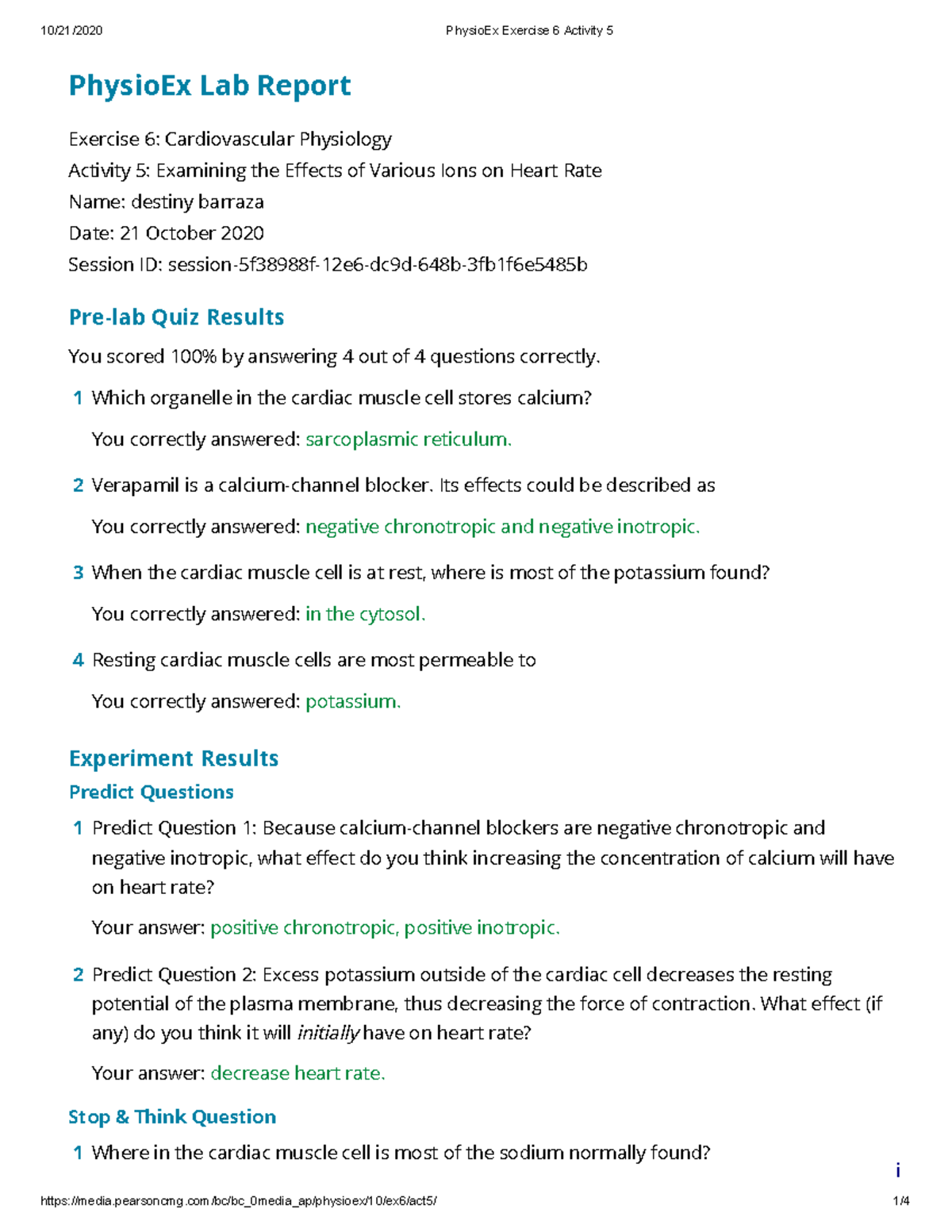 record of heart muscle activity