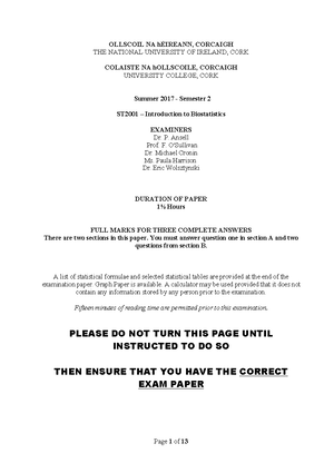 Final Exam Summer 2017 Questions And Answers Ollscoil Na Heireann Corcaigh The National Studocu