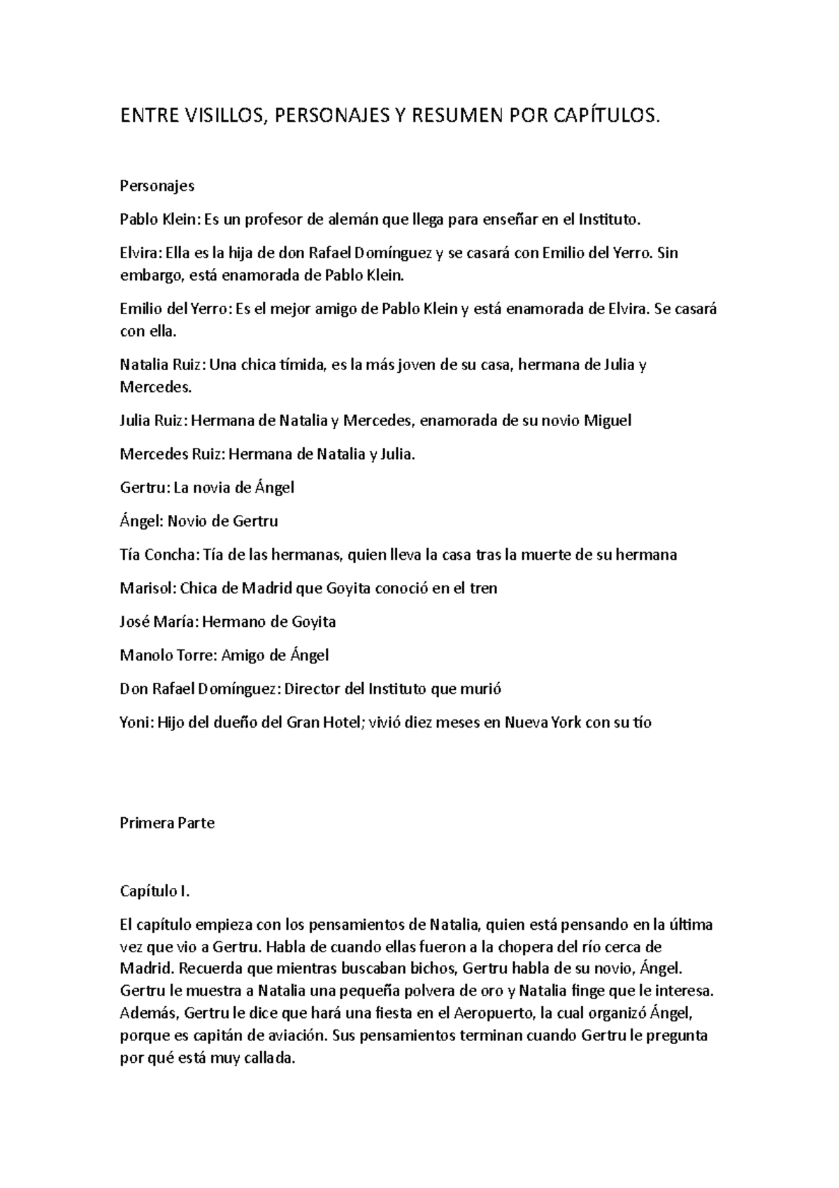 Entre Visillos Resumen Entre Visillos Personajes Y Resumen Por Capitulos Personajes Pablo Klein Studocu