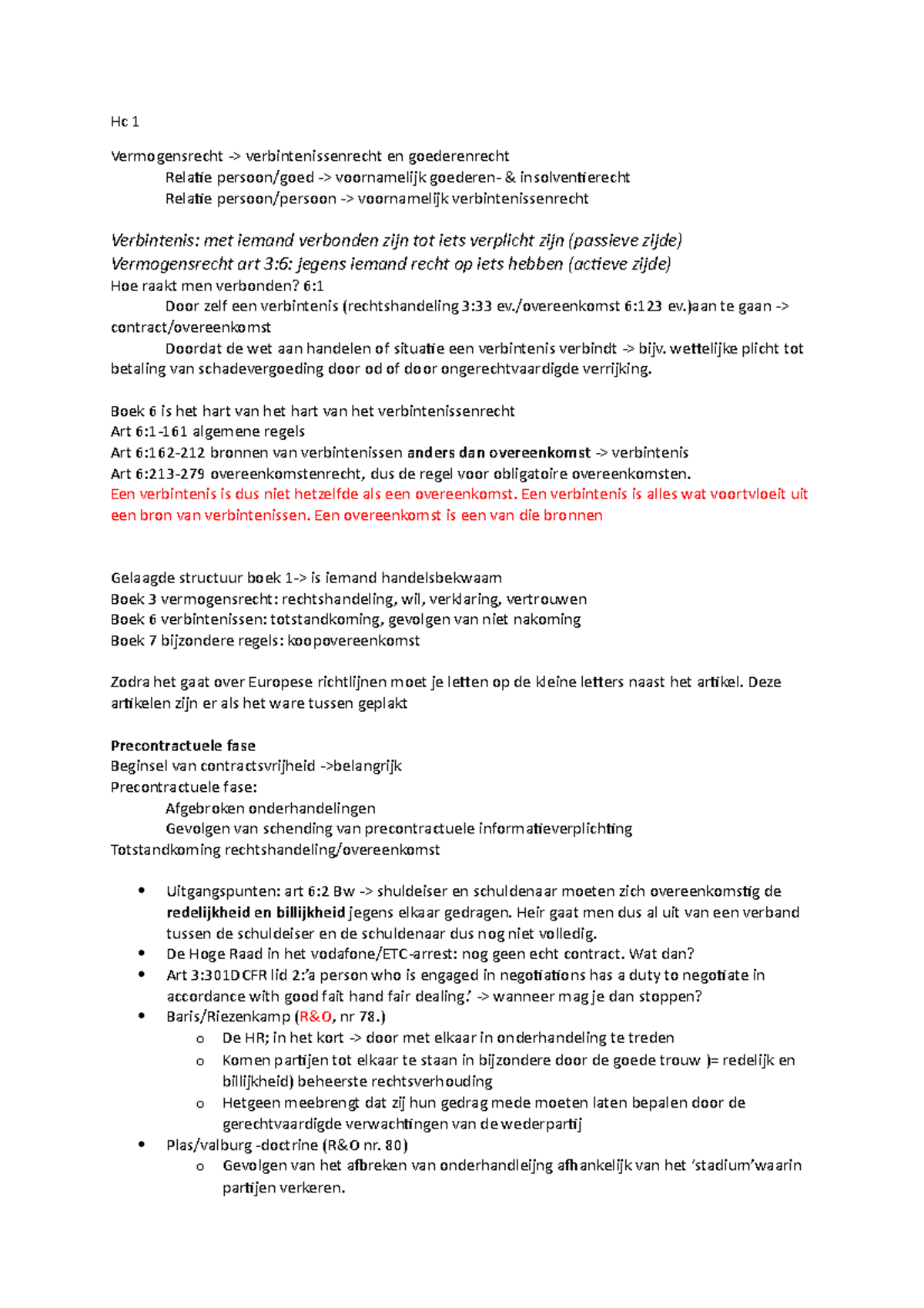 Hc Verbintenissenrecht Hc 1 Vermogensrecht Amp Gt Verbintenissenrecht En Goederenrecht Relatie Studeersnel