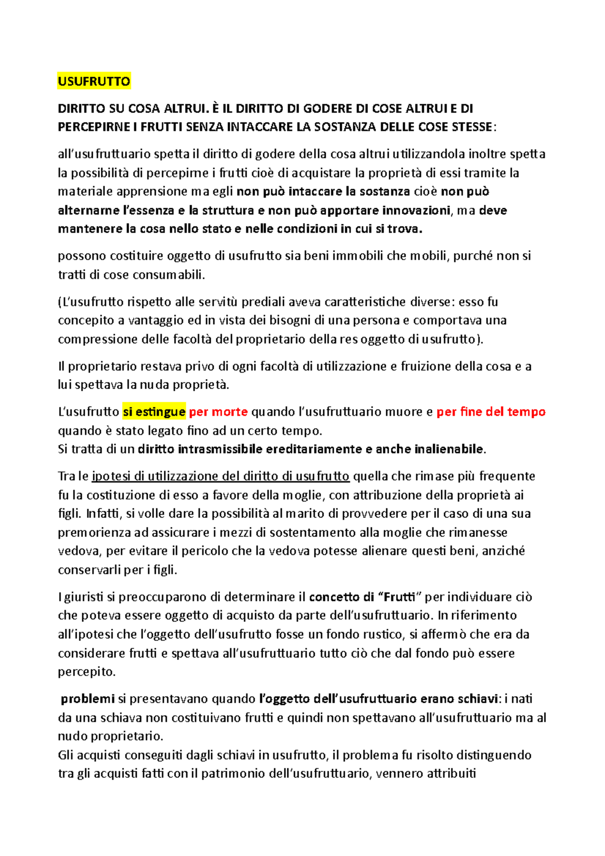 Diritto Reale Su Cosa Altrui Usufrutto Usufrutto Diritto Su Cosa Altrui E Il Diritto Di Godere Studocu