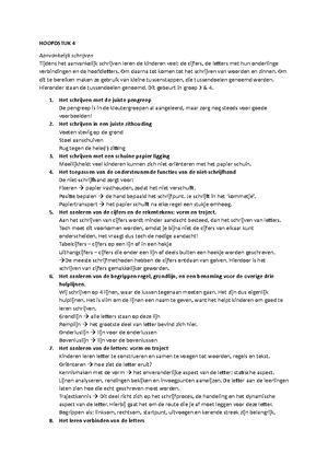 Samenvatting Schrijven H1 9 Hoofdstuk 4 Aanvankelijk Schrijven Tijdens Het Aanvankelijk Schrijven Studeersnel