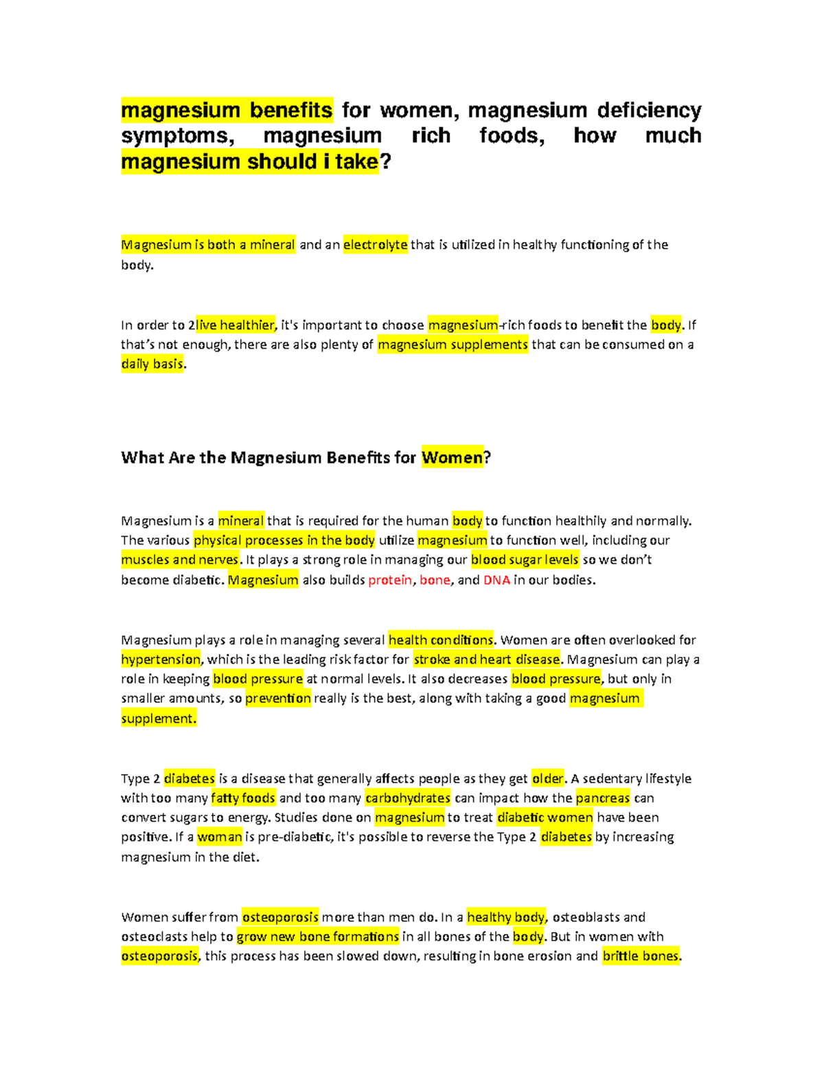 Magnesium Benefits For Women Script Magnesium Benefits For Women Magnesium Deficiency Symptoms Studocu