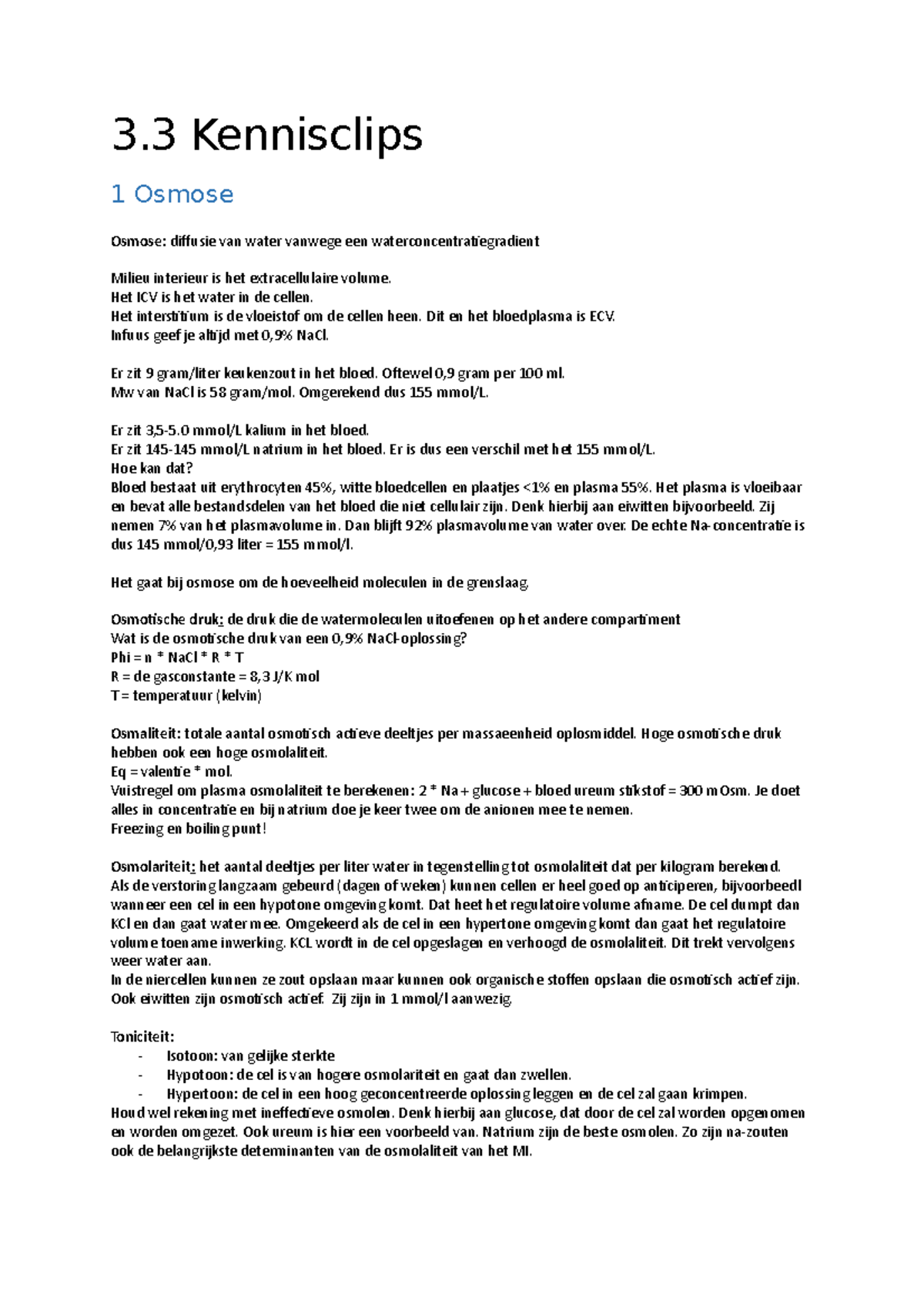 3 3 Kennisclips 3 Kennisclips 1 Osmose Osmose Diffusie Van Water Vanwege Een Studeersnel