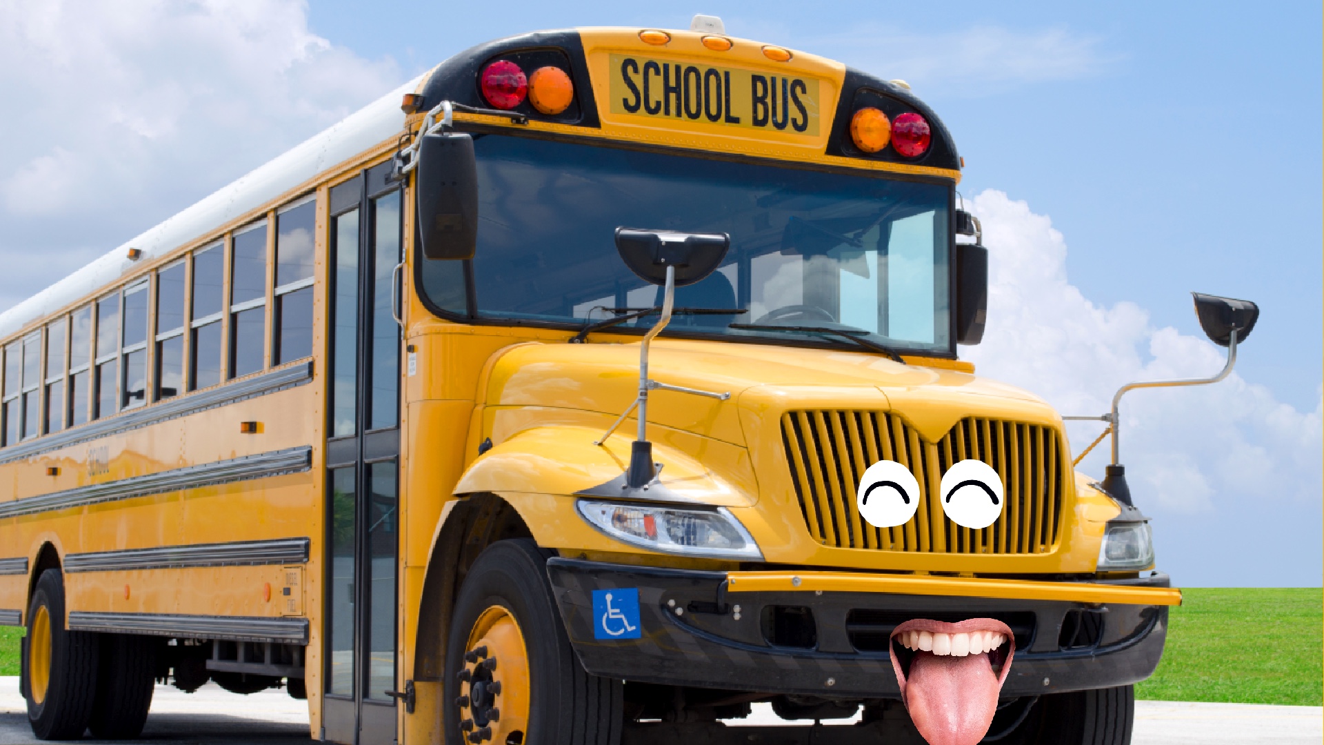 A yellow school bus