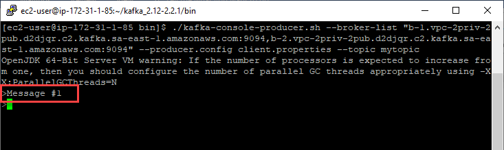 Produce Kafka messages from terminal