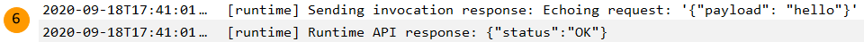 Runtime receives function response and sends to Runtime API