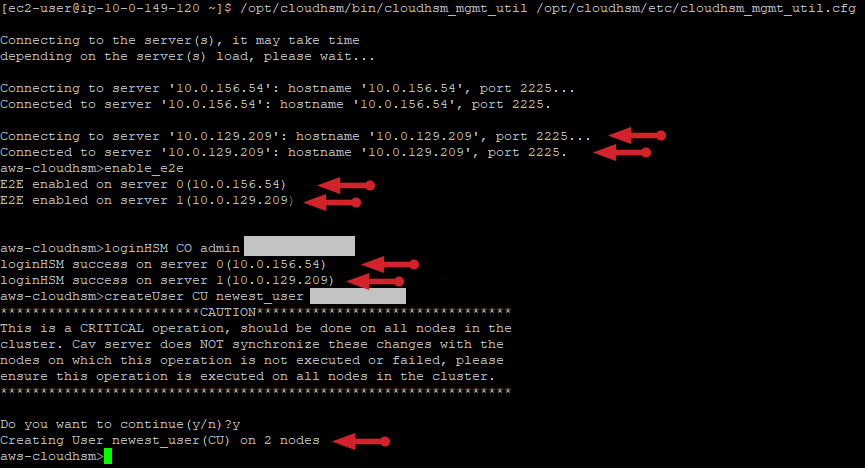 Adding a User to only two nodes of a 3-node CloudHSM Cluster and breaking synchronization