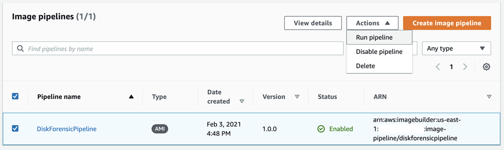 Figure 3: Run the new Image Builder pipeline