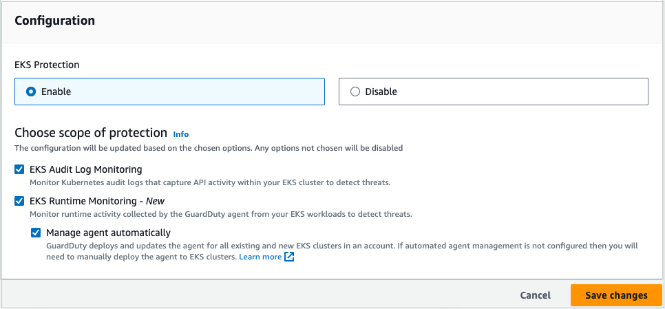 Figure 2: Enable EKS Runtime Monitoring