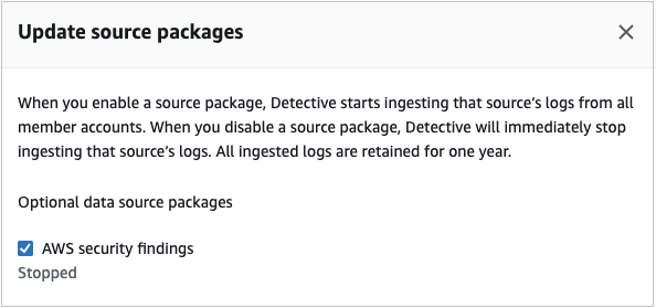 Figure 5: Enable AWS security findings