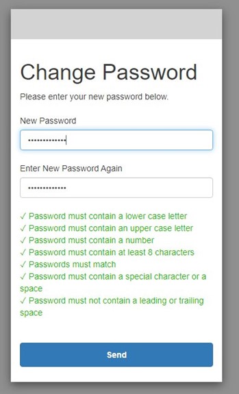 The Amazon Cognito Host UI Change Password form.
