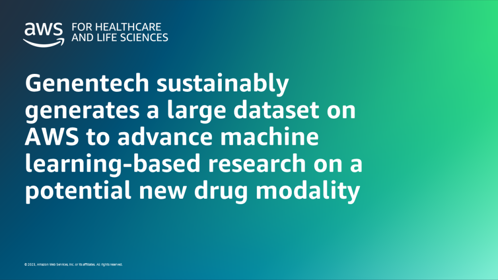 Genentech sustainably generates a large dataset on AWS to advance machine learning-based research on a potential new drug modality