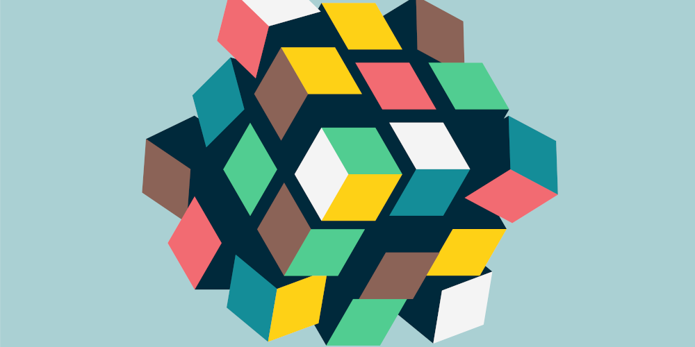 cosmokidz - stock.adobe.com - Abstract 3d cubes form, team building concept, vector illustration